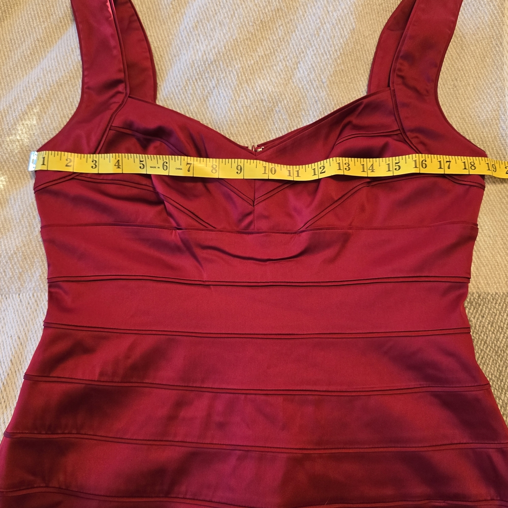 Ralph Lauren Deep Red Mini Dress With Sweetheart Neckline Formal Structured - Picture 7 of 7